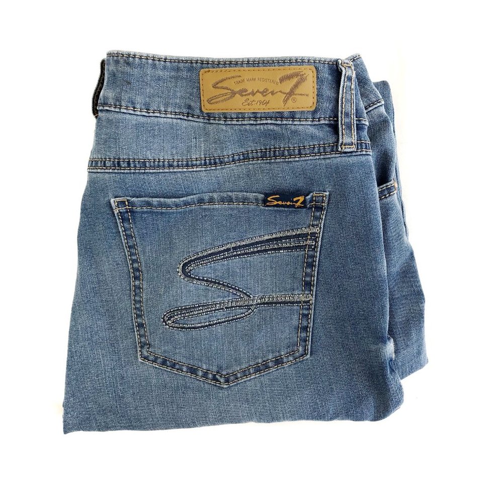 Seven7 Size 12 Denim Blue Skinny Jeans